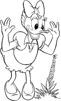 Een kleurplaat van  donald duck